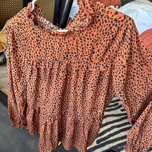 Amazon Rust Animal Print Blouse